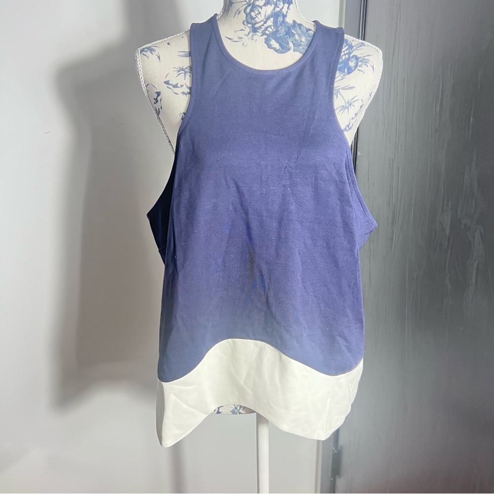 Anthropologie Plus Sunday in Brooklyn Colorblock Tank 1X NWT Navy/Cream